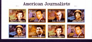 US Sc 4248-4252  42c American Journalists  Header Plate Block of  8 2006