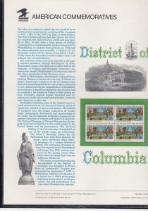  USPS Commemorative Panel # CP372 - Columbia District Scott 2561