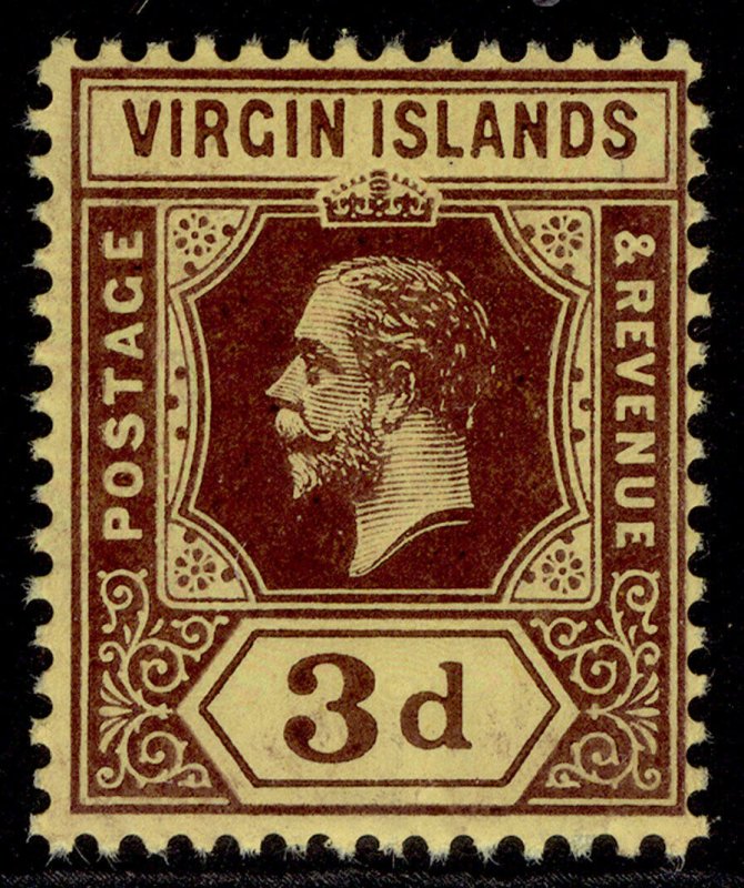 BRITISH VIRGIN ISLANDS GV SG73, 3d purple/yellow, NH MINT.