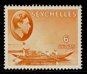 SEYCHELLES GVI SG137, 6c orange, LH MINT. Cat £17.