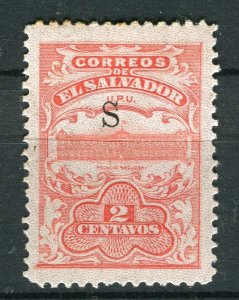 SALVADOR; 1915-16 Unissued Remainders ' S ' Optd fine Mint hinged 2c. value