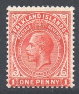 Falkland Islands Scott 31 - SG61c, 1912 Crown CA 1d MH*