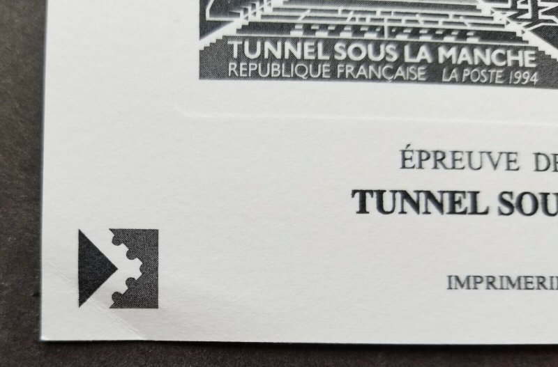France Britain Joint Channel Tunnel 1994 Railway (black print ms) MNH *see scan