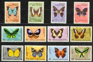 Papua New Guinea Sc# 209-220 MH 1966 Butterflies