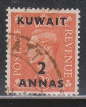 KUWAIT Scott # 75 Used - KGVI Stamp Of Great Britain With Overprint