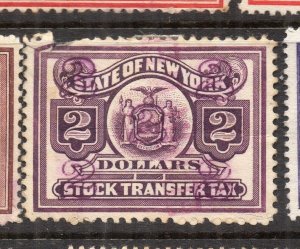 USA Early 1900s NY Stock Transfer Revenues Fine Used $2. Surcharged NW-219952