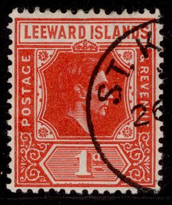 LEEWARD ISLANDS GVI SG99d, 1d red, VERY FINE USED. CDS