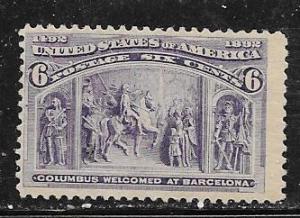 US#235 6c Columbian Exposition (MH) CV $50.00