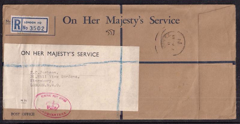 GB 1965 QE2 Envelope O.H.M.S used ( A353 )