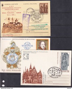 Poland 1976 and up 7 PS Cards Special cancel Phil Exhibition15803