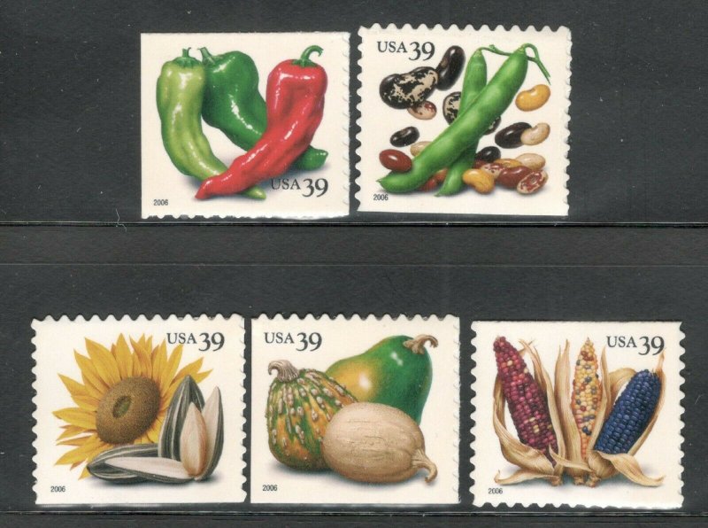 4008-12 American Crops Set Of 5 Mint/nh Free Shipping (A-392)