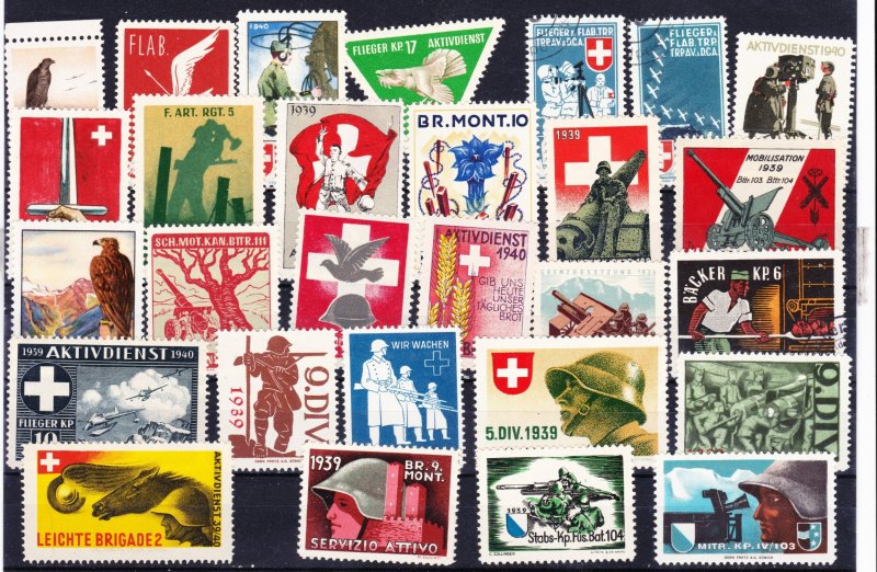 Swiss Military Stamps, Unused, 29 designs (-005)
