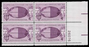 PCBstamps   US #1112 PB 16c(4x4c)Atlantic Cable Centenary, MNH, (PB-4a)