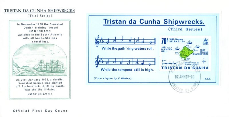 1987 shipwrecks. 2 FDC.