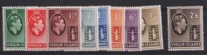 Virgin Is 1943 ½d - 2/6d ord papers set sg110a-118a, fine mint c£65