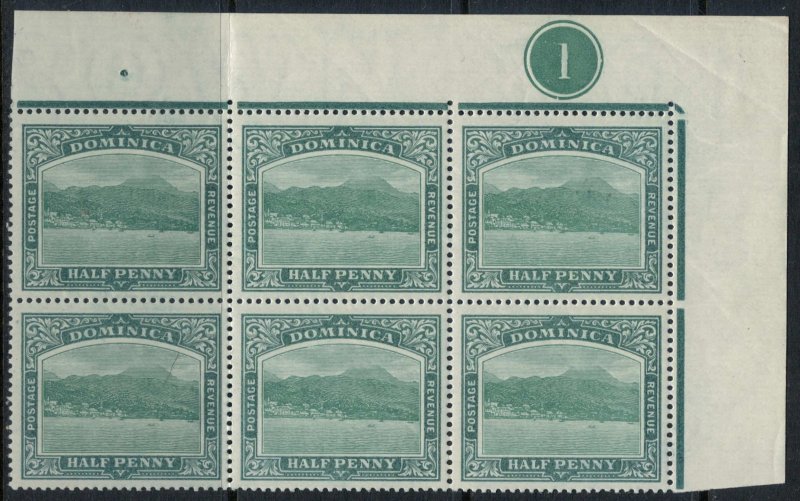 Dominica #25* NH  Plate #1 Block of 6  CV $31.50++