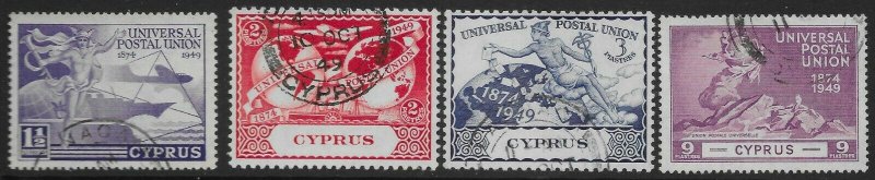 CYPRUS SG168/71 1949 U.P.U. SET USED