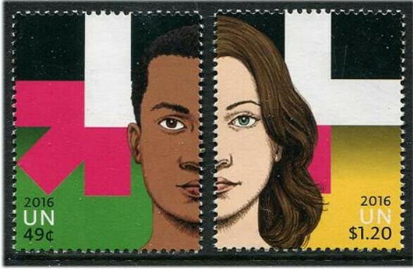 HERRICKSTAMP NEW ISSUES U.N. NEW YORK Sc.# 1129-30 He for She Gender Equality