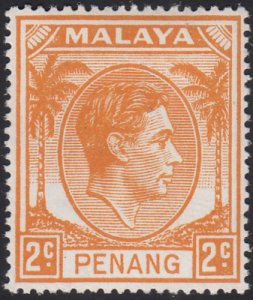 Malaya Penang 1949-52 MH Sc #4 2c George VI