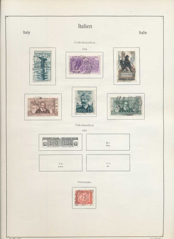 Italy 1945/55 Parcel Airs Used on Pages (Apx 130 Items) (DW708 
