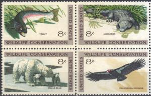 #1427-30, Blk-4,  Wildlife Conservation  MNH,  .8 Cent