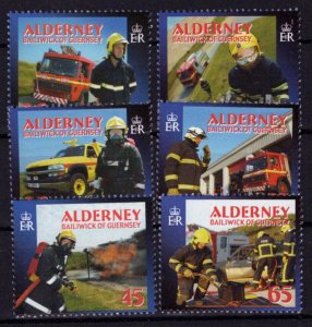 ZAYIX Alderney 239-244 MNH Fire Services Fireman Fire Truck 101623SM41M