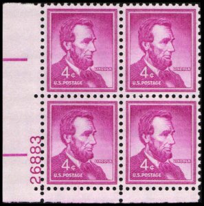 US #1036a LINCOLN MNH LL PLATE BLOCK #26883