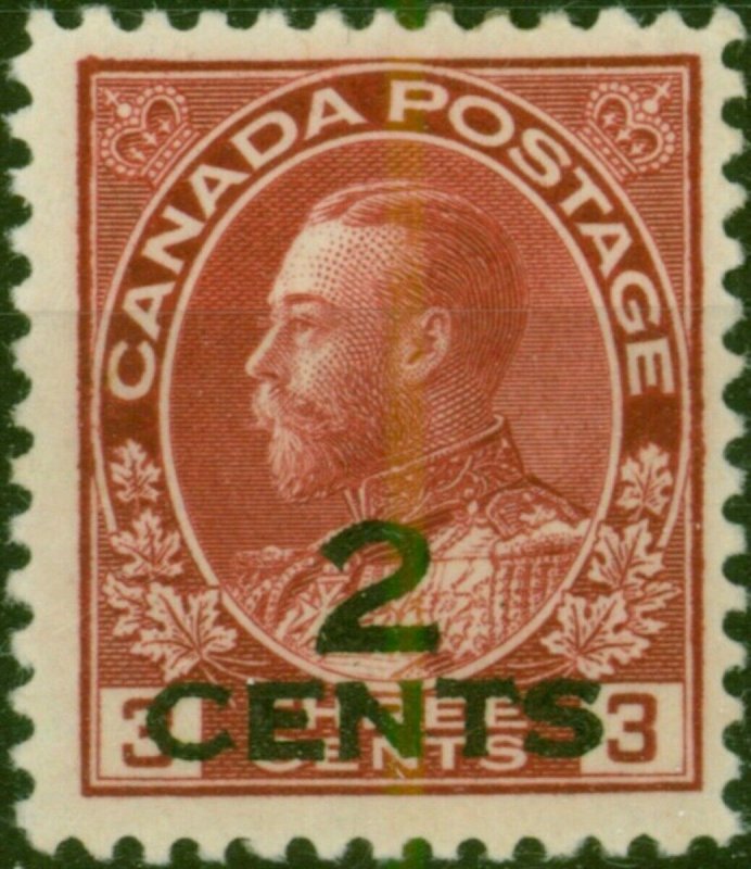 Canada 1926 2c on 3c Carmine SG265 Fine LMM