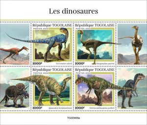 Togo - 2022 Dinosaurs, Metriacanthosaurus - 4 Stamp Sheet - TG220405a