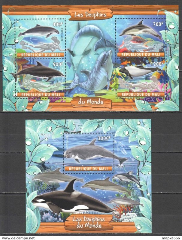 2020 Fauna Marine Life Dolphins Of The World 1+1 ** Ja539