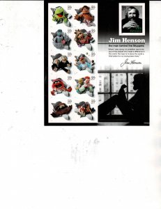 Jim Henson Muppets 37c US Postage Sheet #3944 VF MNH