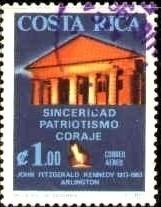 Pres. John Kennedy, Mansion, Grave, Costa Rica SC#C420 used