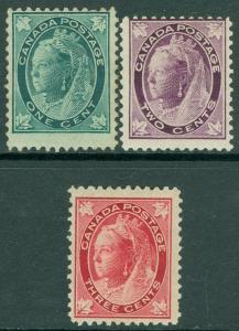 EDW1949SELL : CANADA 1897-98 Scott #67-69 All Fresh & Mint Original Gum Cat $145