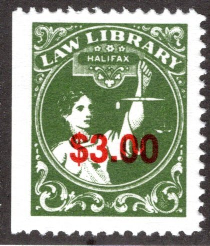 NSH14, $3, MNH DAVAC, Nova Scotia, Halifax Law Library 1994, Canada