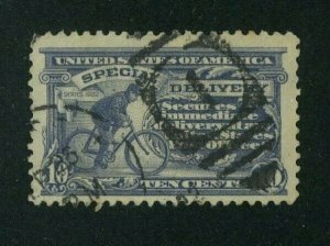 US 1917 10c ultramarine Special Delivery, Scott E11 used, Value = 75c