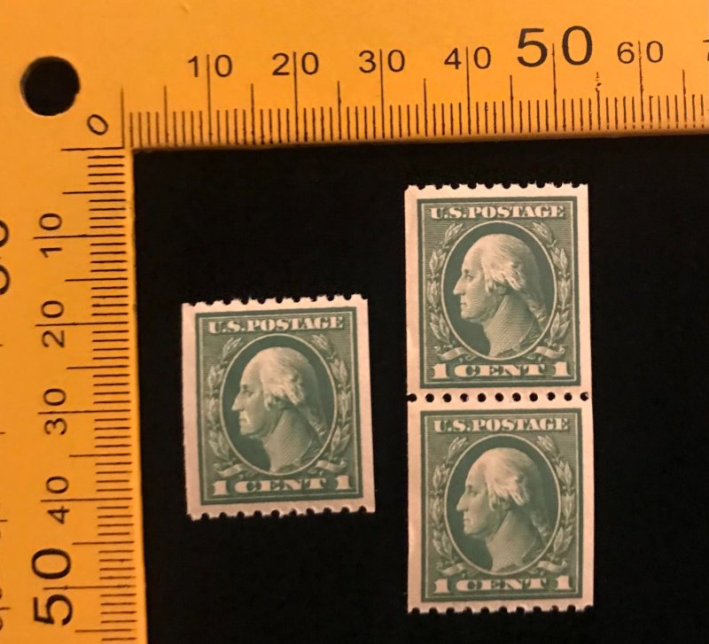 441 coil pair & single MNH,  VF centering