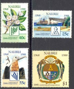 Nauru Sc# 343-346 MH 1988 Independence 20th