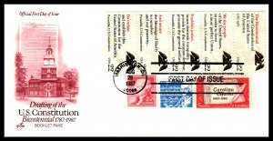 US 2359a Constitution Booklet Pane Combo Artcraft U/A FDC