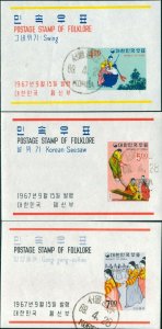 Korea South 1967 SG715 Folklore MS set FU