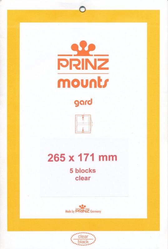 Prinz Scott Stamp Mount 171/265 mm - CLEAR (Pack of 5)(171x265 171mm) STRIP 1071