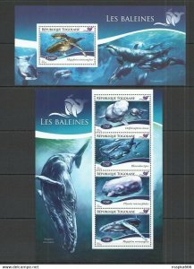 2014 Togo Fauna Fish & Marine Life Whales Les Baleines Kb+Bl ** Tg494