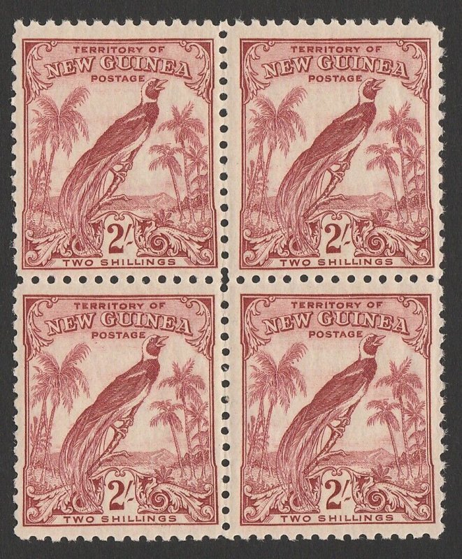 NEW GUINEA 1932 Undated Bird 2/- dull lake, block. MNH **.