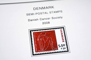 COLOR PRINTED DENMARK 1851-2010 STAMP ALBUM PAGES (186 illustrated pages)