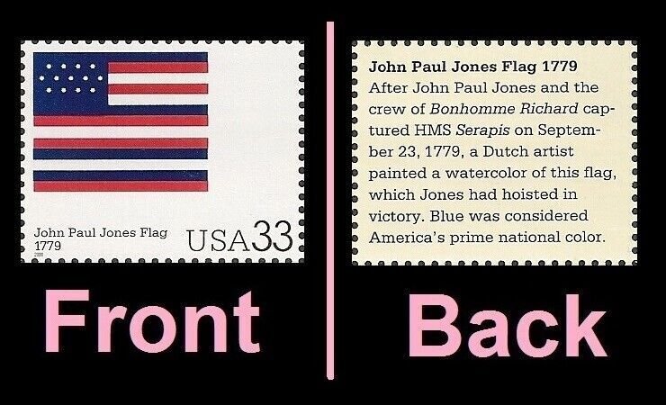 US 3403g Stars & Stripes John Paul Jones Old Glory 1779 33c single MNH 2000