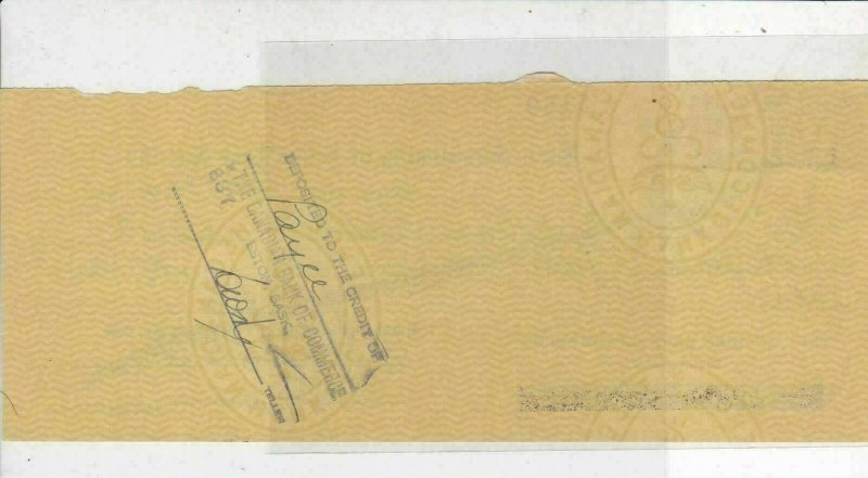 Canada Stamp 1939 Bank of Commerce to Municipality of Snipe Lake Cheque Ref26553