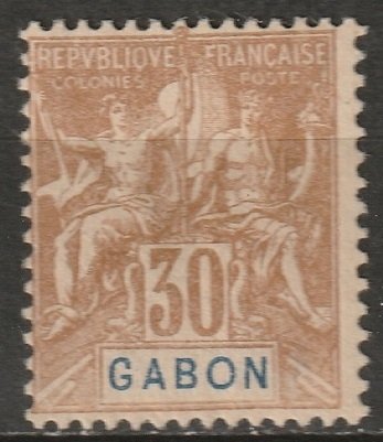 Gabon 1904 Sc 24 Yt 24 MH* partial gum