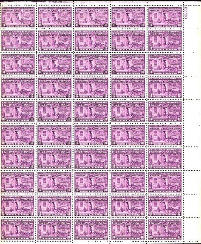 U.S. #E15 MINT PL# SHEET OF 50 OG NH