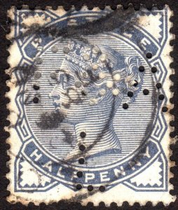 1884, Great Britain, 1/2p, Used, Sc 98, Sg 187