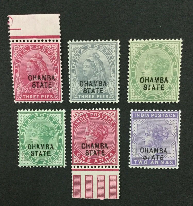 MOMEN: INDIA CHAMBA SG #22-27 MINT OG NH LOT #193938-2361