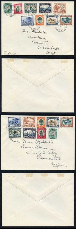 South Africa 25.11.1938 Two covers with English and Africans inscriptions